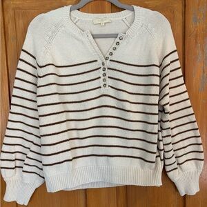 Sezane Léontine Jumper - Cream and Brown